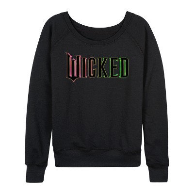 Women's Wicked Theatrical Movie Logo Lightweight French Terry Slouchy - Black - Large