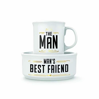 Fred Howligans Mug & Dog Bowl Set, 16oz Ceramic Coffee cup & 24oz Stoneware Dog Bowl, Matching Pet Feeder with Pet-Themed Humor, Gift for Dog Owners