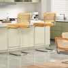 AZL1 Life Concept Dining Sets Set of 2 Upholstered Velvet Barstools with Rattan Back Stools Armless Bar for Kitchen Island, Yellow, 18.9"*17.7"*42.5" - 4 of 4