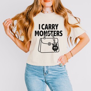 Simply Sage Market I Carry Monsters Purse Boxy Crop Top - 1 of 4
