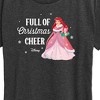 Women's - Disney - Full Of Christmas Cheer Ariel Short Sleeve Graphic T-Shirt - 2 of 4