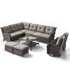 Belord 7PCS Patio Furniture Set with Swivel Chairs, All Weather Wicker L Shape Outdoor Sectional Sofa Set with Swivel Chairs, Ottomans, Coffee Table - 2 of 3