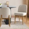 9-Piece Dining Table Set for 8, 79'' Oval Table with 8 Armless Linen Fabric Dining Chair, Parson Chair with Solid Wood Legs, Dining Room-Maison Boucle - 2 of 4