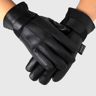 Alpine Swiss Mens Gloves Dressy Genuine Leather Warm Thermal Lined Wrist Strap
