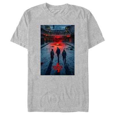 Men's Stranger Things Four Friends Rift Apocalypse Poster T-Shirt