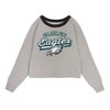 NFL Philadelphia Eagles Girls' Gray Crew Fleece Hooded Sweatshirt - 2 of 3