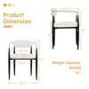 Boucle Dining Chair Set of 2 , Mid-Century Luxury Upholstered Armchairs for Kitchen Restaurant Café-Morden Fort - 4 of 4
