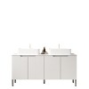 GDFStudio Tilson French Bathroom Vanity with 2 Ceramic Basins and Sintered Stone Countertop - 4 of 4