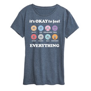 Women's - Instant Message - Its Okay To Feel Everything Short Sleeve Graphic T-Shirt - 1 of 4