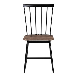 Baxton Studio 4pc Cardinal Wood and Metal Dining Chair Set Dark Brown/Black - 1 of 4