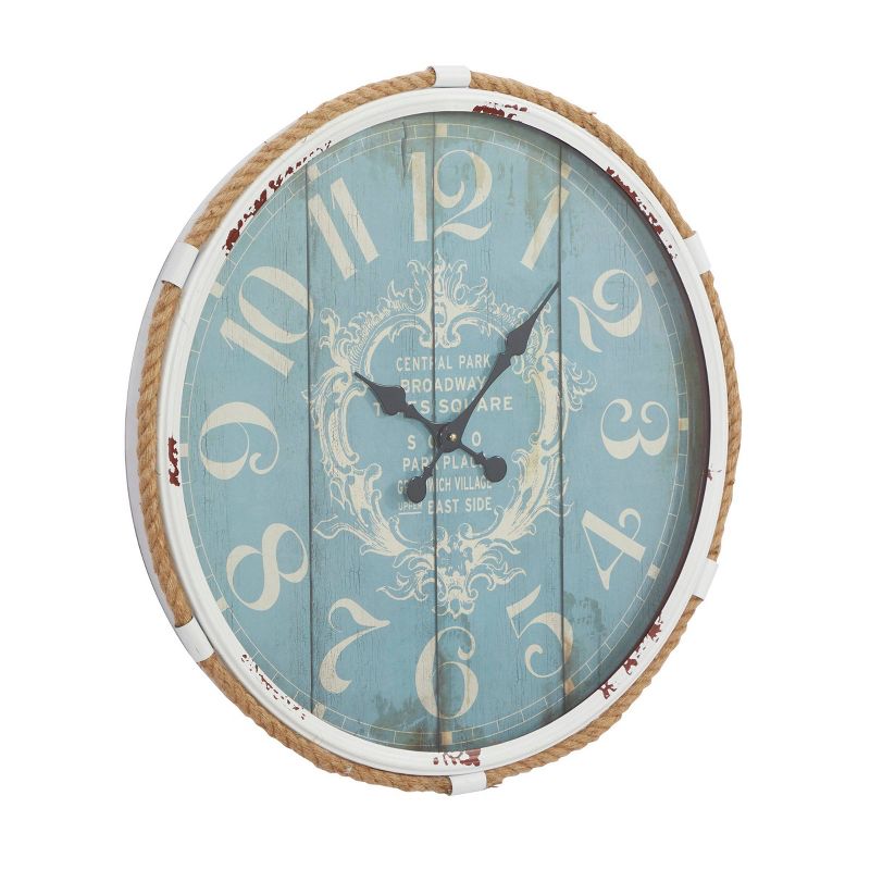 Metal Wall Clock with Rope Accents - Olivia & May, 5 of 9