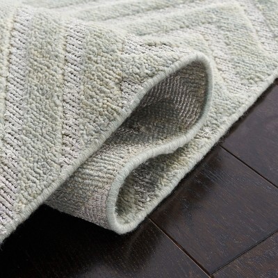 Santa Fe Hand-Knotted Light Grey Wool Area Rug 8' x 10'