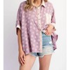 Women's Flower Pattern Cotton Gauze Top - Easel - 4 of 4