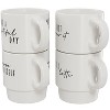 American Atelier Ceramic (4) 14 Oz Mug & Metal Rack Set For Tea & Coffee,  Coffee World Text, Black/white : Target