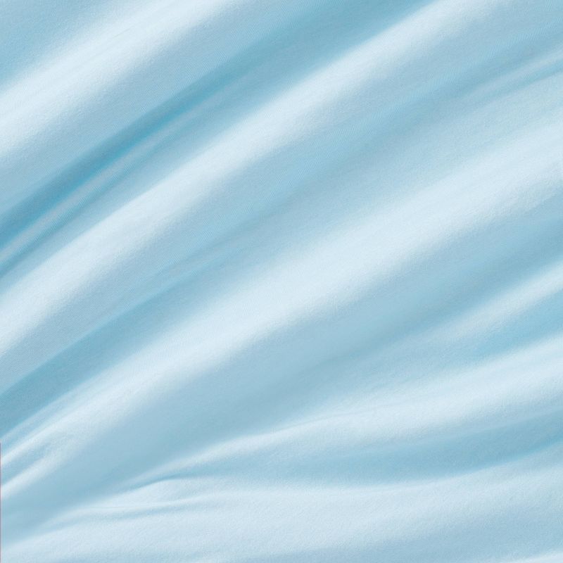 Polyester Rayon Fitted Crib Sheet - Solid Blue - Cloud Island&#8482;, 4 of 6