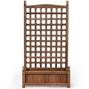 Tangkula set of 2  Wooden Plant Box Flower Plant Growing Box Holder with Trellis - 4 of 4