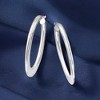 Ross-Simons Italian Sterling Silver Flat Oval Hoop Earrings - 3 of 4