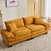 Akoasm Comfortable Velvet Double Sofa Bed with Pillows for Bedroom & Living Room-Yellow - 2 of 4