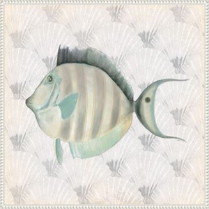 Amanti Art Neutral Vintage Fish I by Elizabeth Medley Canvas Wall Art Print Framed 22 x 22-in. - 1 of 4