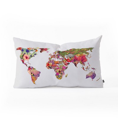 Bianca Its Your World Lumbar Throw Pillow White/Pink - Deny Designs