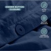 Queen Flannel Duvet Cover Set, 100 Cotton, Dark Blue, Heavyweight, Double Brushed, Includes Sham Pillow Covers - 4 of 4
