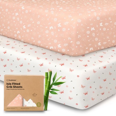 Image of KeaBabies 2pk Isla Fitted Crib Sheets for Boys, Girls, 52x28 Baby Crib Sheet, Fits Standard Nursery Crib Mattresses (Butterflies)