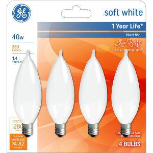 GE 4pk 40W Incandescent Decorative Light Bulbs - 1 of 4