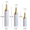 FURNIinspire Decorative Vases Set of 3 Large Metal Glazed Floor Vase Living Room Narrow-Mouthed Flower Vase Home Decor, White, 6.5"*6.5"*33.86" - 3 of 4