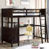 NicBex Twin Size Bunk Bed with Desk Loft Bed Pine Bed Frame with 3 Drawers, Shelves, Inclined Ladder and Guardrail, No Box Spring Required - 2 of 4