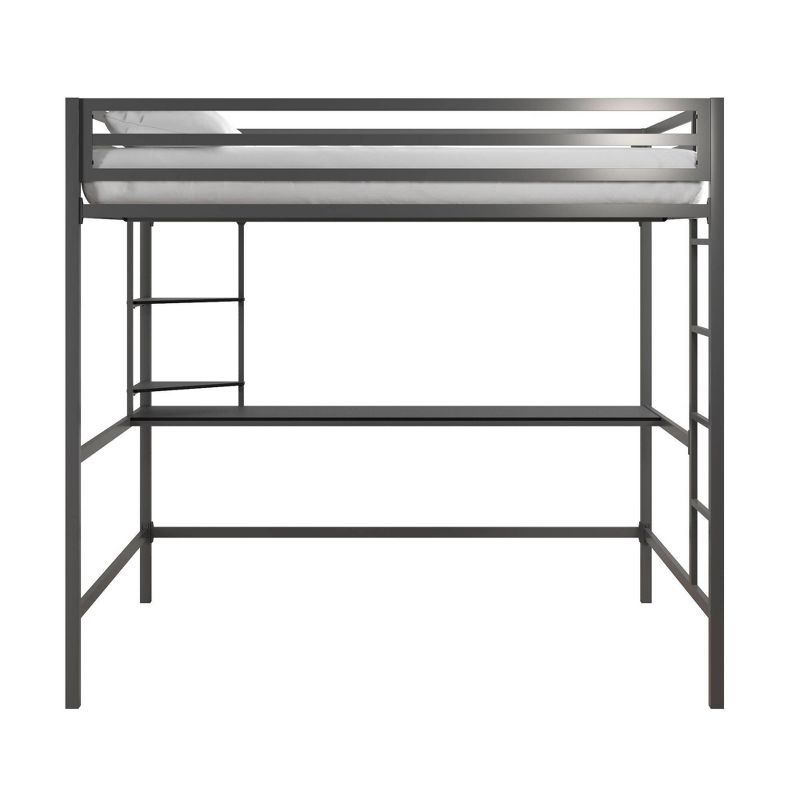 Full Maxwell Metal Loft Bed with Desk & Shelves - Novogratz, 4 of 11