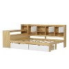 Merax L-Shaped Space-Saving Daybed with Desk, Cabinets, Open Storage & Drawers - 4 of 4