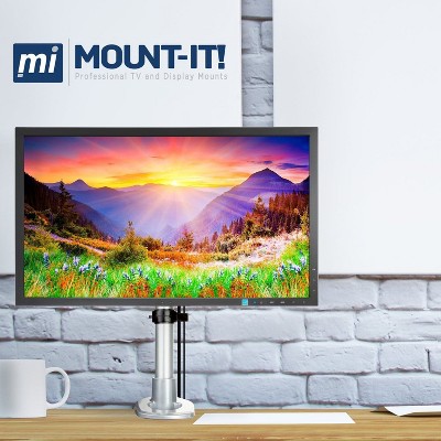 Adjustable Silver Aluminum Single Monitor Desk Mount