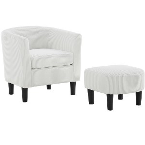 NicBex Corduroy Accent Chair,Upholstered Living Room Chairs with Ottoman and Mid-Height Backrest,Modern Arm Chair,Accent Chairs for Living Room - 1 of 4