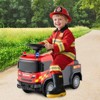 Costway Licensed Scania Toy Fire Truck with Lights Sounds & Under-Seat Storage Red/Yellow/White - 2 of 4