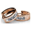 18k Gold Plated 17mm Women Hoop Earrings with Crystals - 4 of 4