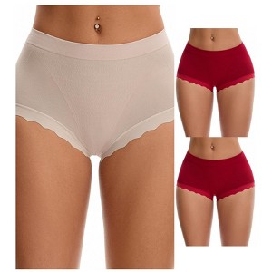 INSPIRE CHIC 3 Packs Women's High Waisted Breathable Tummy Control Underpants - 1 of 4