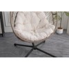 Maggift Patio Accent Outdoor Outdoor Egg-shaped Hanging Chair with Stand Patio Egg-shaped Swing Chair Indoor Rocking Chair, Beige, 42.5"*32.5"*77.95" - 4 of 4