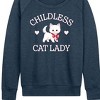 Women's - Instant Message - Childless Cat Lady Kitten Lightweight French Terry Wide Neck Long Sleeve Graphic Shirt - 2 of 4