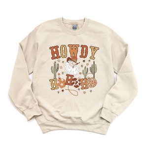 Simply Sage Market Women's Graphic Sweatshirt Western Santa Ho Ho Ho - 1 of 3