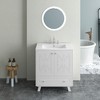 Classic Bathroom Vanity with Ceramic Basin and Solid Wood Legs - 3 of 4