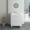 Classic Bathroom Vanity with Ceramic Basin and Solid Wood Legs - image 3 of 4