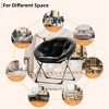 JojokaFolding Saucer Chair, Portable Soft Moon Chair with Folding Metal Frame, Faux Fur XL Circle Chair for Small Spaces, Living Room, Bedroom, - 2 of 4