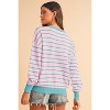 I AM A FASHION JUNKY Orange Stripe Round Neck Drop Shoulder Loose Sweater - 2 of 4