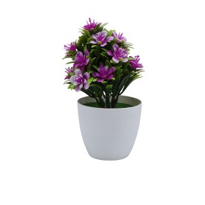 Unique Bargains Fake Plants Five-Leaf Cinquefoil Plant Plastic 3.15"x3.15"x7.87" 1 Pcs - 1 of 4