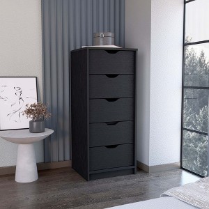 42'' H Wood dressers with Five Drawers, Slim Storage Chest, Pull-Out Mechanism, and Compact Design - 1 of 4