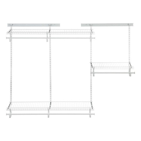 Rubbermaid Fasttrack 6 To 10 Ft Wide White Wire Custom Closet Organization  Configuration Storage Hanger Rack Kit : Target