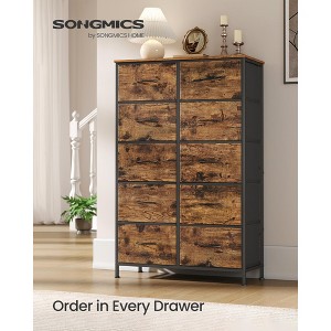 10-Drawer Storage Dresser - Steel Frame Organizer with Non-Woven Fabric Drawers, Multi-Use Chest for Bedroom/Entryway, Rustic Brown - 1 of 4