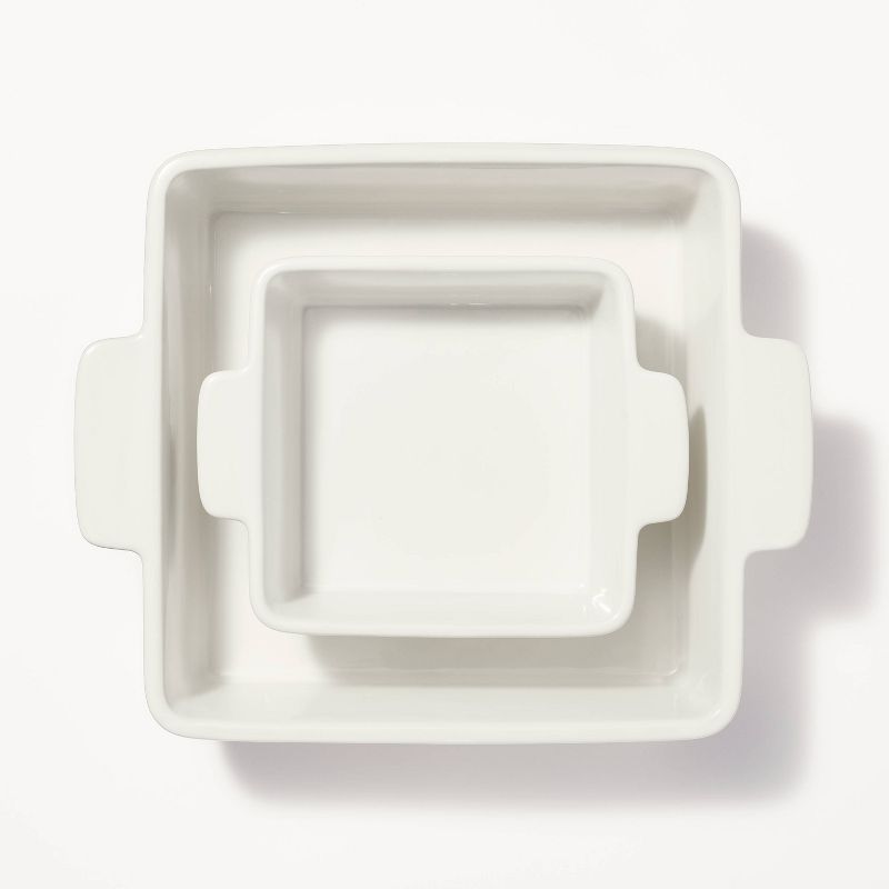 2pc Stoneware Square Baking Dish Set - Figmint™, 4 of 10