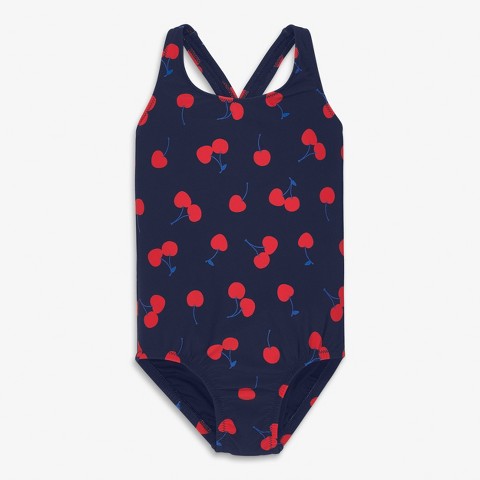Primary Kids Tank Swimsuit In Cherries In Navy Cherries Size 5