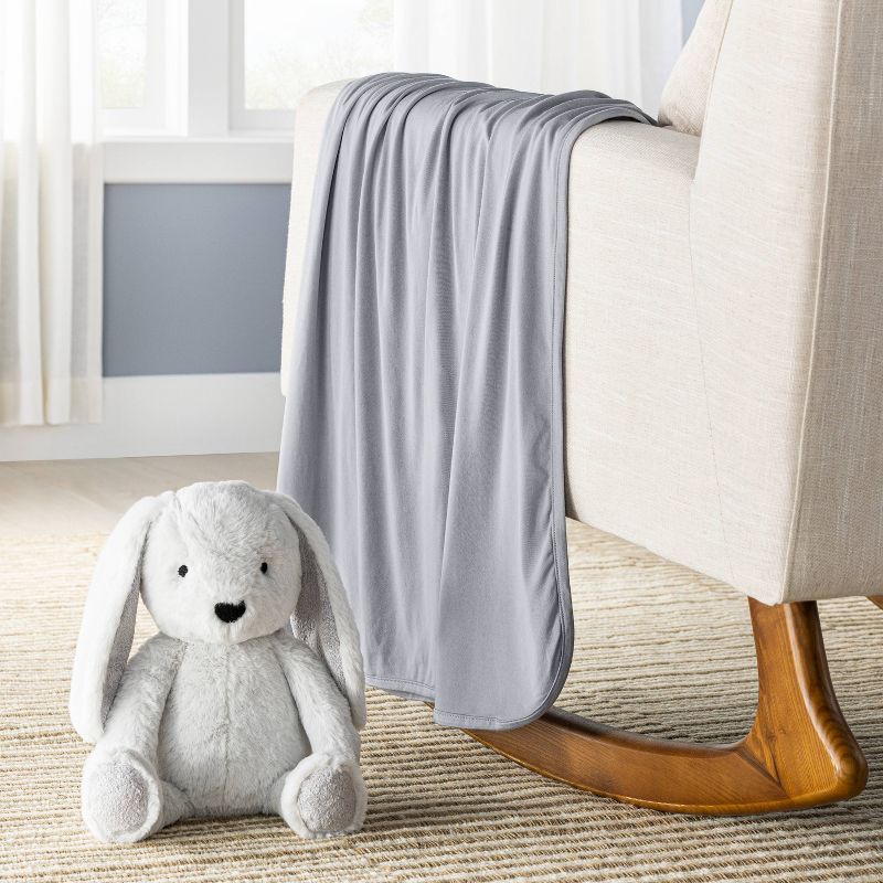 Rayon from Bamboo Swaddle Baby Blanket - Gray - Cloud Island&#8482;, 3 of 6
